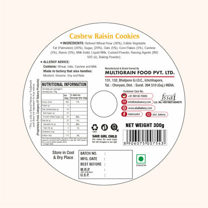 Jar Cashew Raisin Cookies 300g